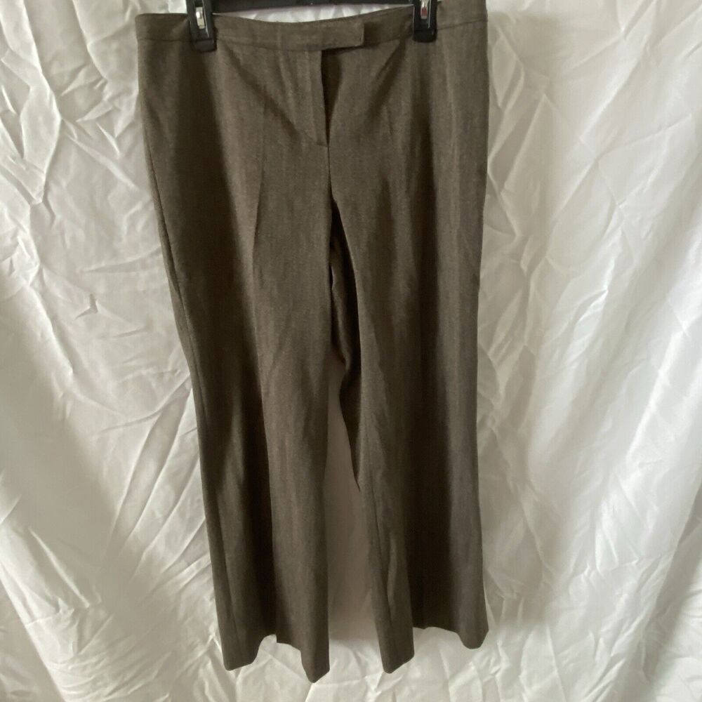 Oltre Brown Dress Pants Womens 12/14 Made in Italy Wide Leg Trousers Classic